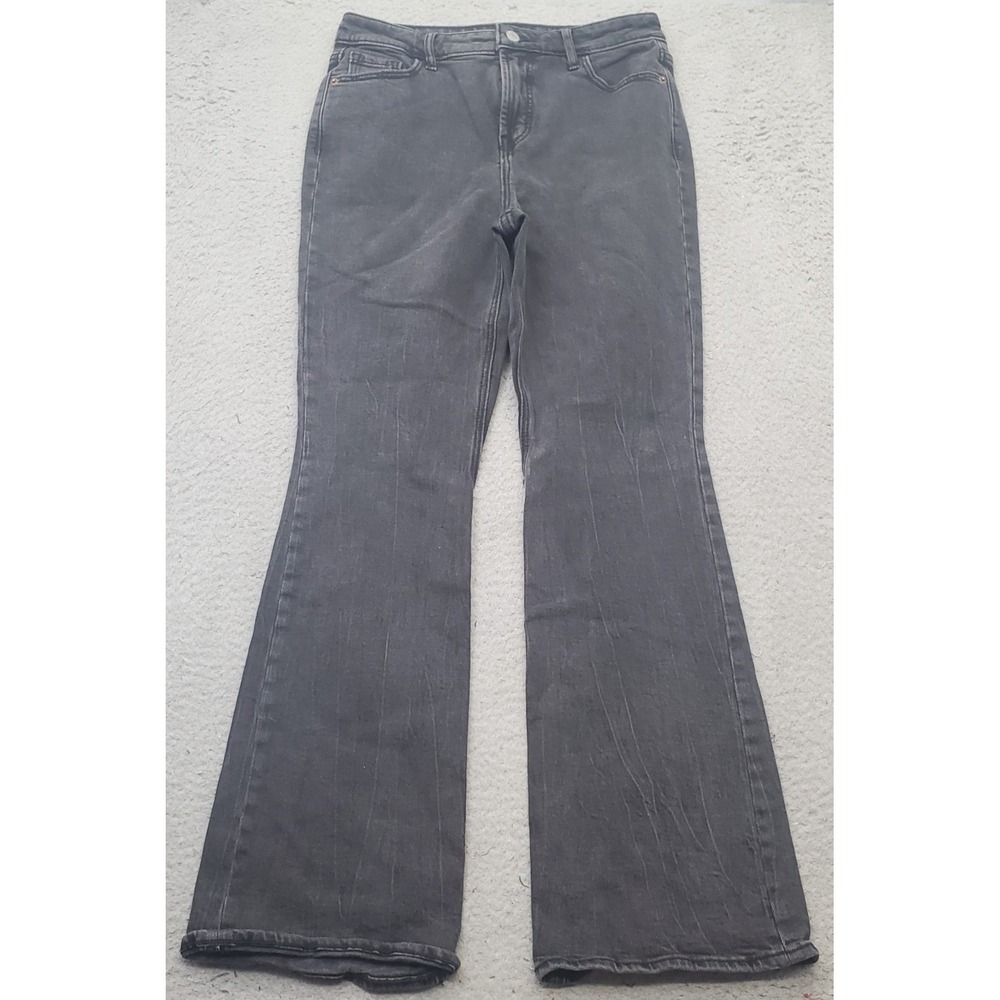 Old Navy Flare Jeans Womens 6 Black Denim Extra High-Rise Secret-Smooth Pockets‎